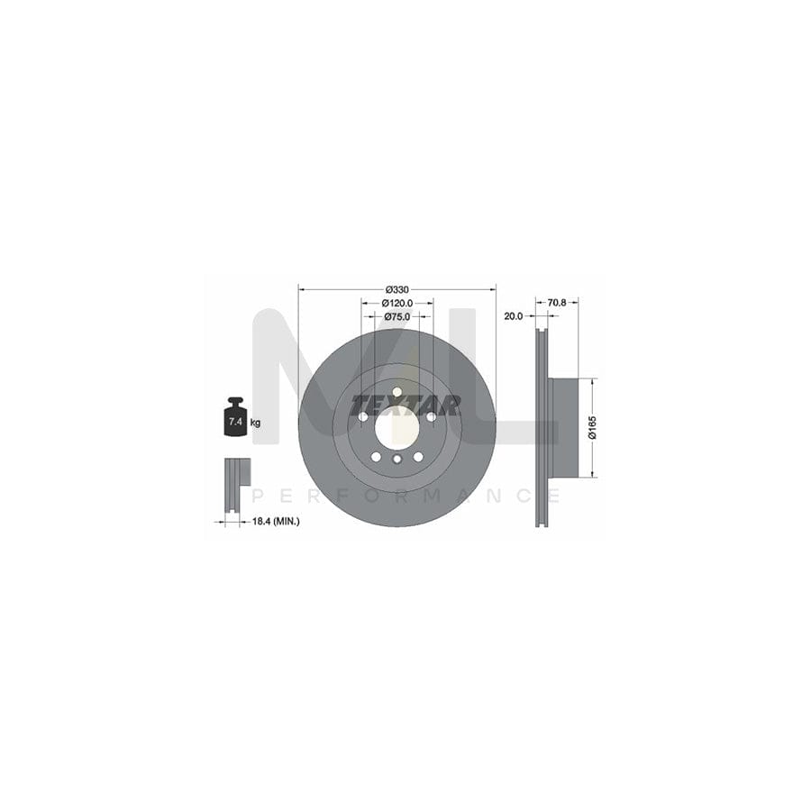 TEXTAR PRO 92256303 Brake Disc Internally Vented, Coated, without wheel hub, without wheel studs | Performance Parts Direct Car Parts
