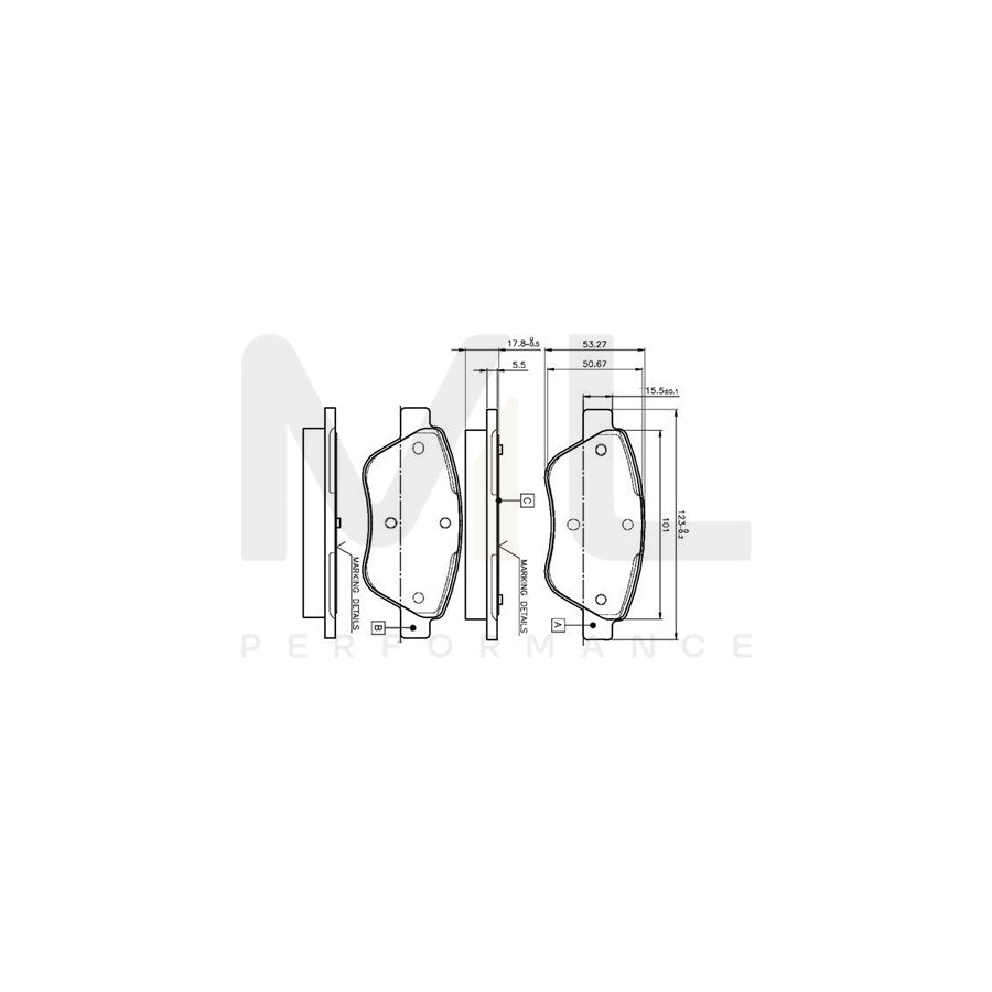 Bosch 0986Tb2835 Brake Pad Set Excl. Wear Warning Contact | Performance Parts Direct Car Parts