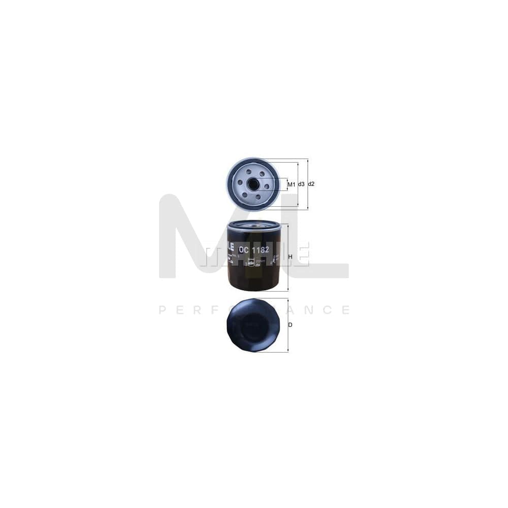 MAHLE ORIGINAL OC 1182 Oil Filter Spin-on Filter | Performance Parts DirectCar Parts