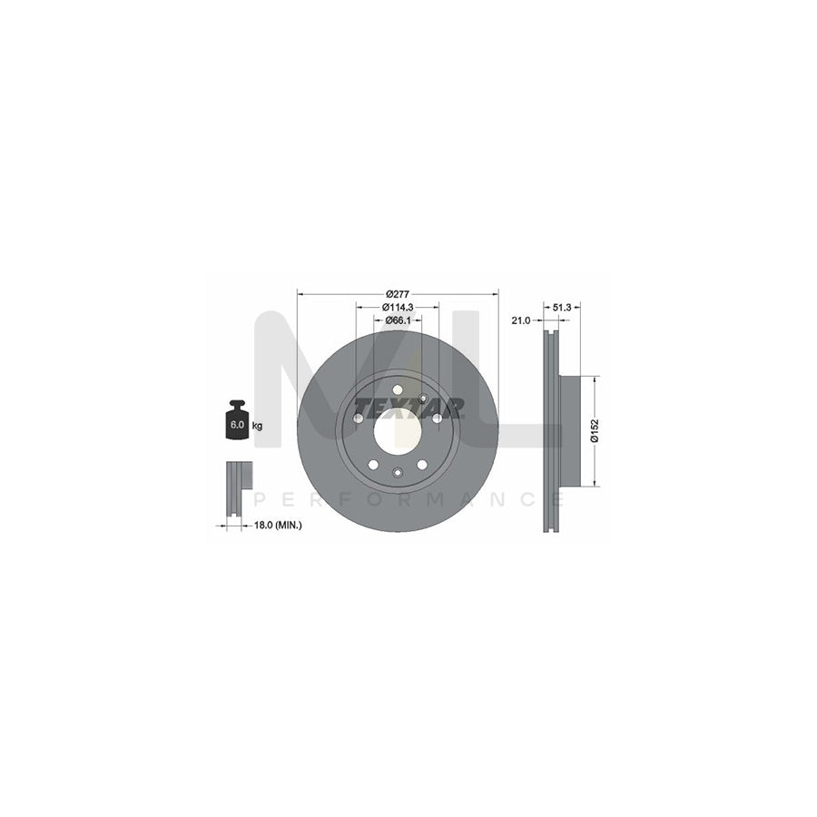 TEXTAR PRO 92115703 Brake Disc for LAND ROVER FREELANDER Internally Vented, Coated, without wheel hub, without wheel studs | Performance Parts Direct Car Parts