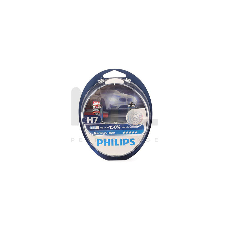 PHILIPS RacingVision 12972RVS2 Bulb, spotlight H7 12V 55W PX26d 3500K Halogen | Performance Parts Direct Car Parts