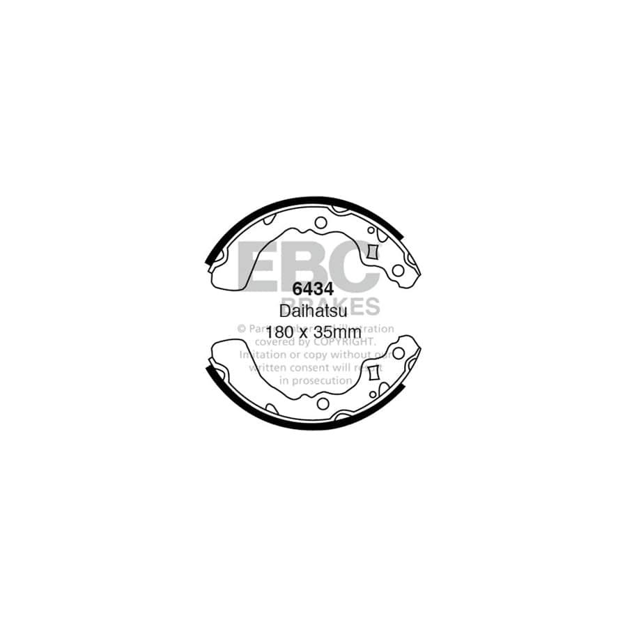 EBC 6434 Daihatsu Rear Brake Shoes (Inc. Cuore & Hi-Jet) (4 pcs.)
