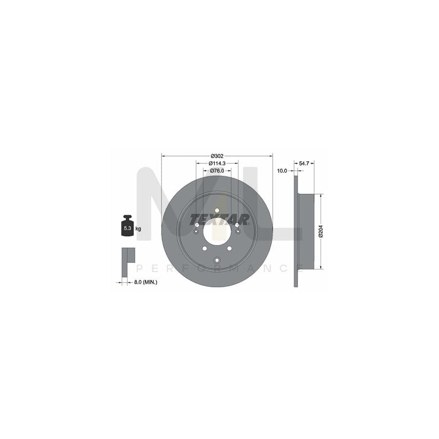 TEXTAR 92294903 Brake Disc Solid, Coated, without wheel hub, without wheel studs | Performance Parts Direct Car Parts
