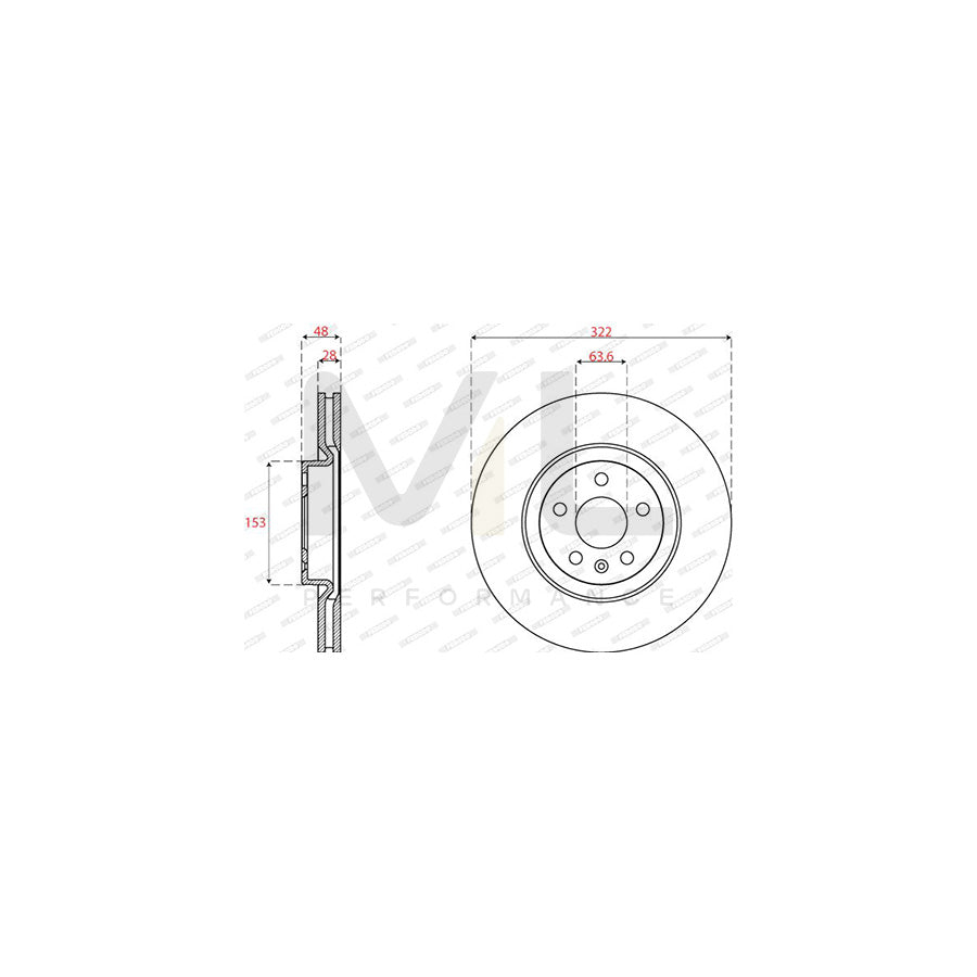 FERODO DDF2693C Brake Disc Vented | Performance Parts Direct Car Parts