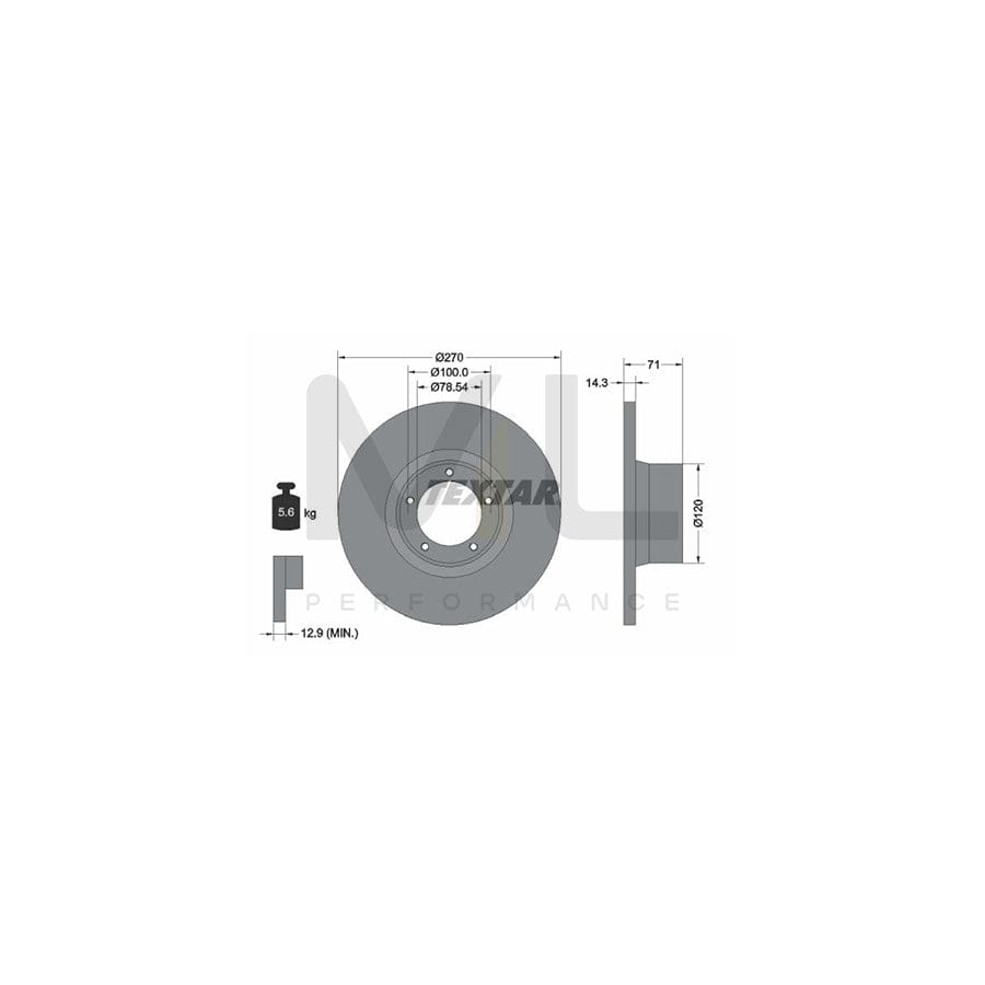 TEXTAR 92014900 Brake Disc for FORD TRANSIT Solid, without wheel hub, without wheel studs | Performance Parts Direct Car Parts