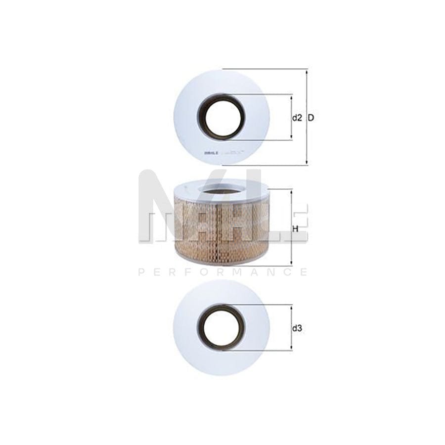 MAHLE ORIGINAL LX 1140 Air Filter Filter Insert | Performance Parts DirectCar Parts