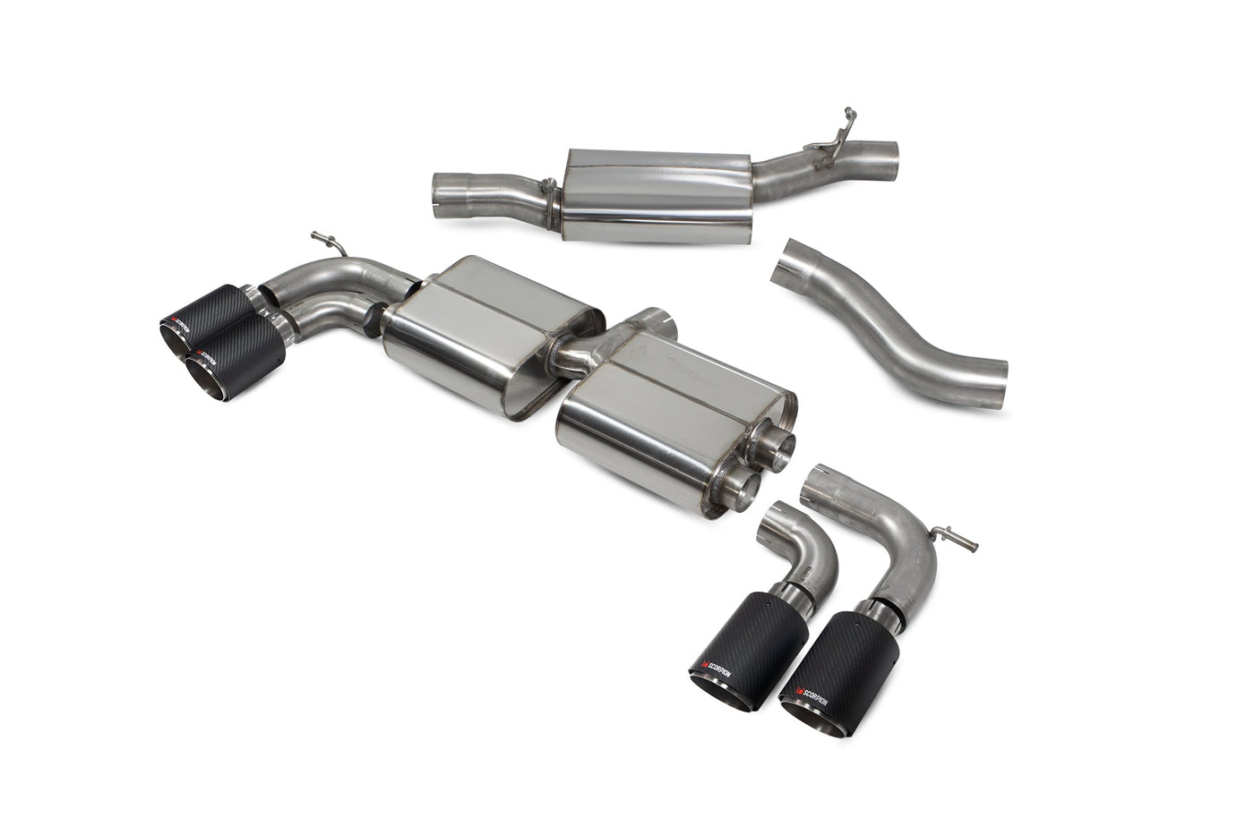 Scorpion SVW044CF VW Golf MK7 R Resonated Cat-Back Exhaust System With No Valves