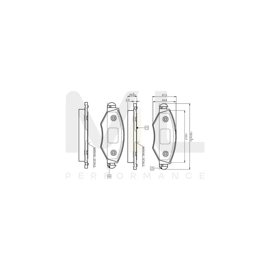 Bosch 0986Tb2316 Brake Pad Set Excl. Wear Warning Contact, With Accessories | Performance Parts Direct Car Parts
