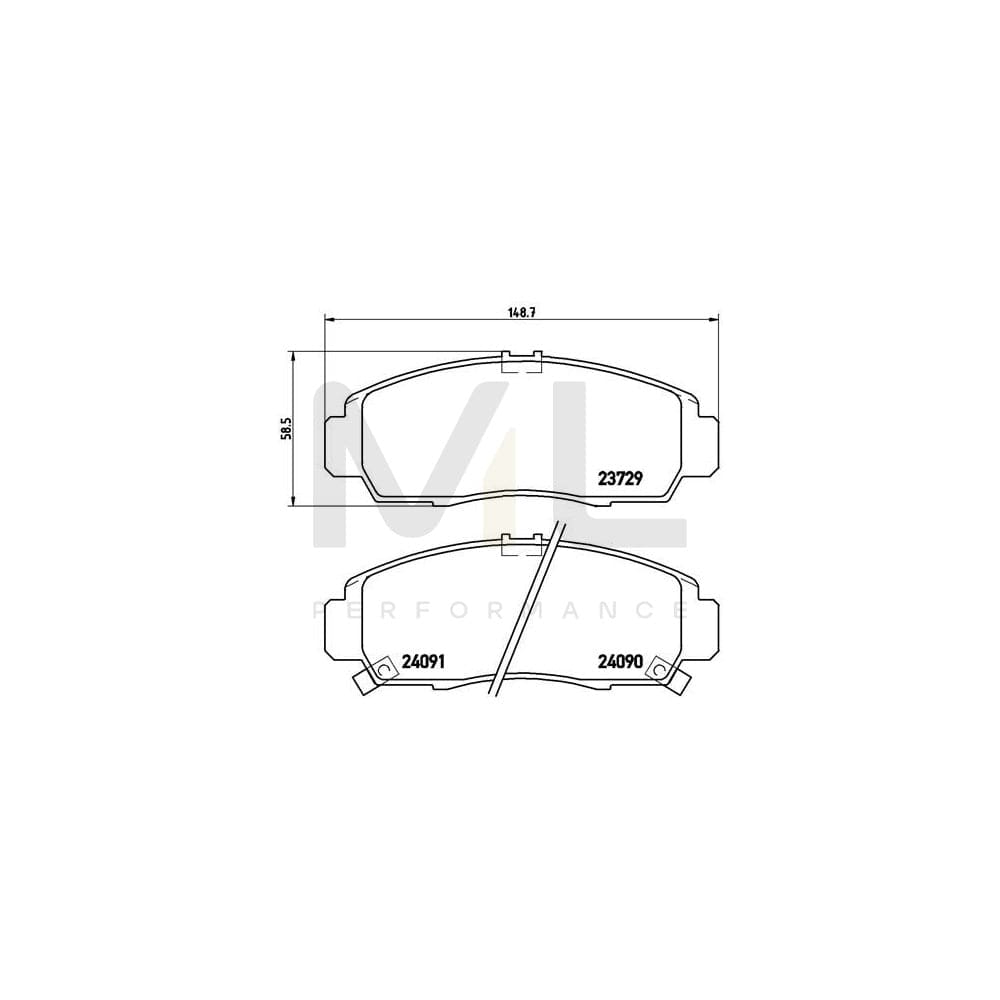 Brembo P 28 034 Brake Pad Set With Acoustic Wear Warning