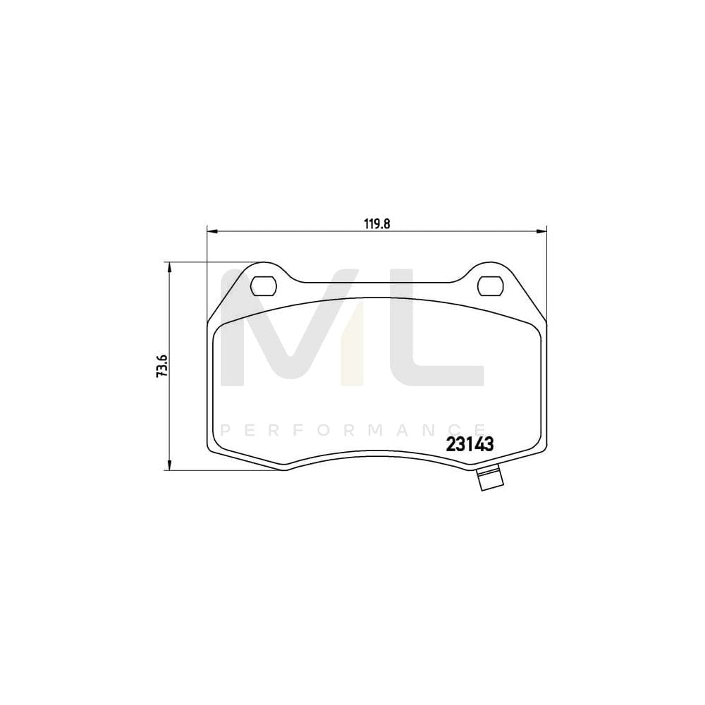 Brembo P 09 003 Brake Pad Set With Acoustic Wear Warning