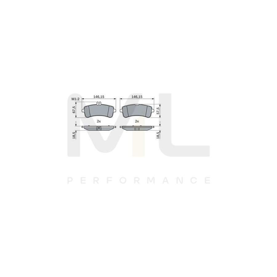 Bosch 0986494764 Brake Pad Set BP1938 | Performance Parts Direct Car Parts