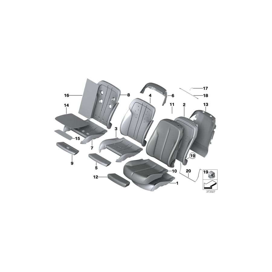 Genuine BMW 52107388264 F13 F06 F12 Cover, Seat, Front, Perforated Leather NARQ COGNAC (Inc. 650iX 4.4, 640iX & ALPINA B6)