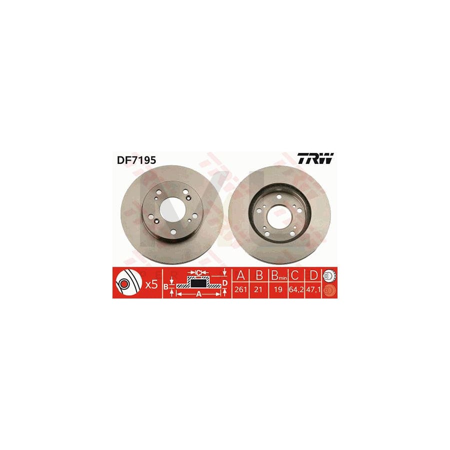 TRW DF7195 Brake Disc Vented, Painted | Performance Parts Direct Car Parts