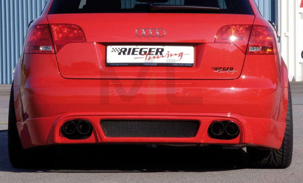 Rieger 00055226 Audi 8E B7 A4 Rear Diffuser for Twin Tailpipe Left & Right - Matte Black