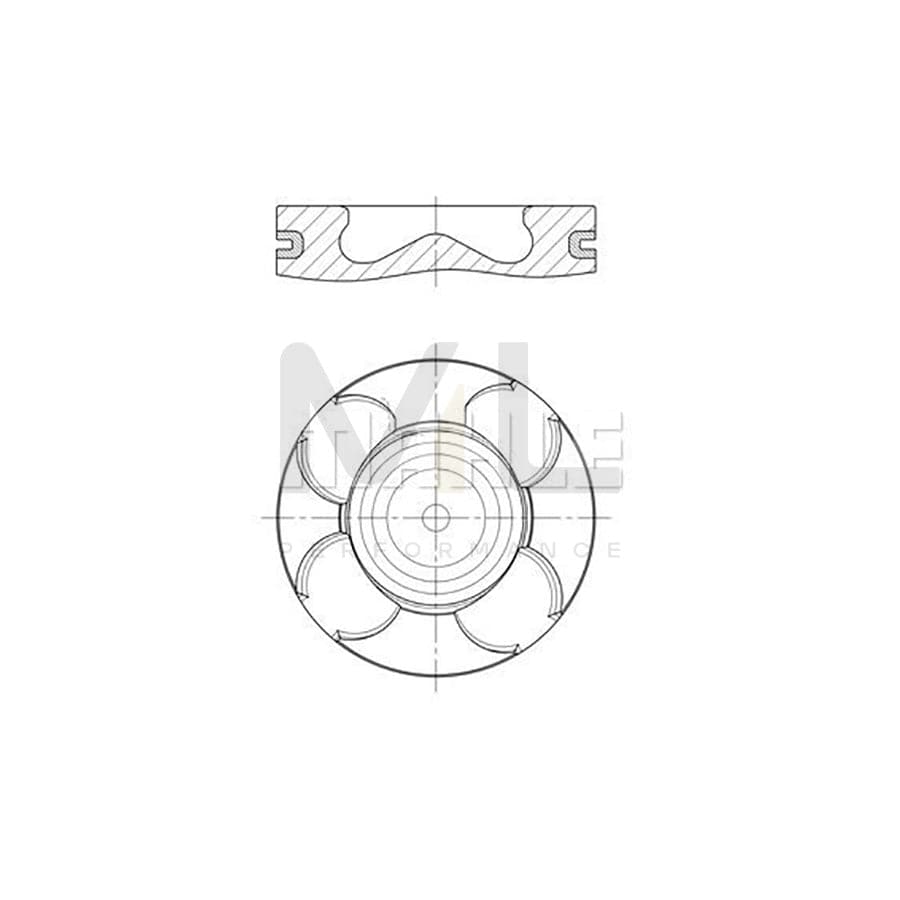 MAHLE ORIGINAL 007 PI 00158 000 Piston 69,6 mm, with piston ring carrier, without cooling duct | Performance Parts DirectCar Parts