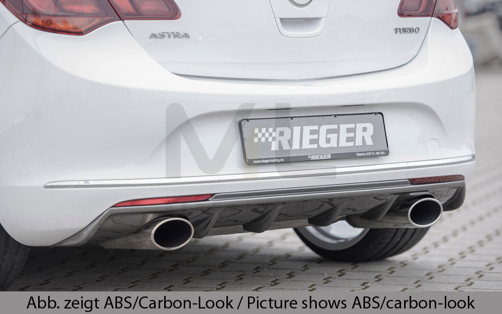 Rieger 00088065 Opel Astra J Rear Diffuser for Sport Tailpipe Left & Right - Glossy Black