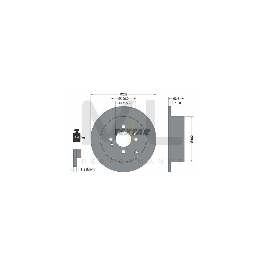 TEXTAR PRO 92161303 Brake Disc Solid, Coated, without wheel hub, without wheel studs | Performance Parts Direct Car Parts