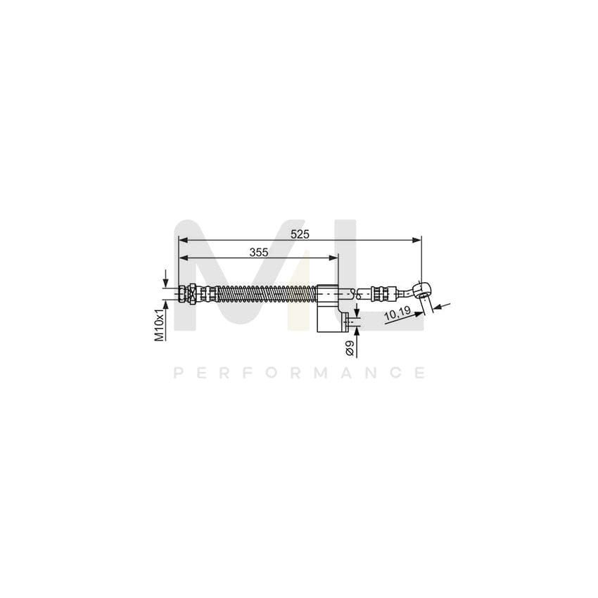 BOSCH 1 987 476 188 Brake Hose for HYUNDAI Matrix (FC) 510mm, M10x1 | Performance Parts Direct Car Parts