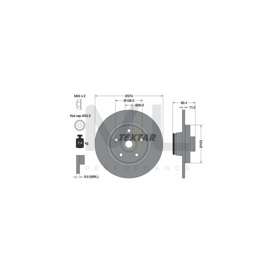 TEXTAR 92196200 Brake Disc Solid, with integrated magnetic sensor ring, with wheel bearing | Performance Parts Direct Car Parts