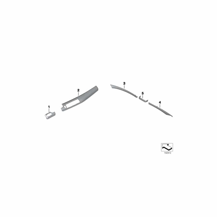 Genuine BMW 51457985712 F07 Decor Strip For I-Panel, Leather, Right AMAROBRAUN (Inc. 528i, 550i & 530dX)