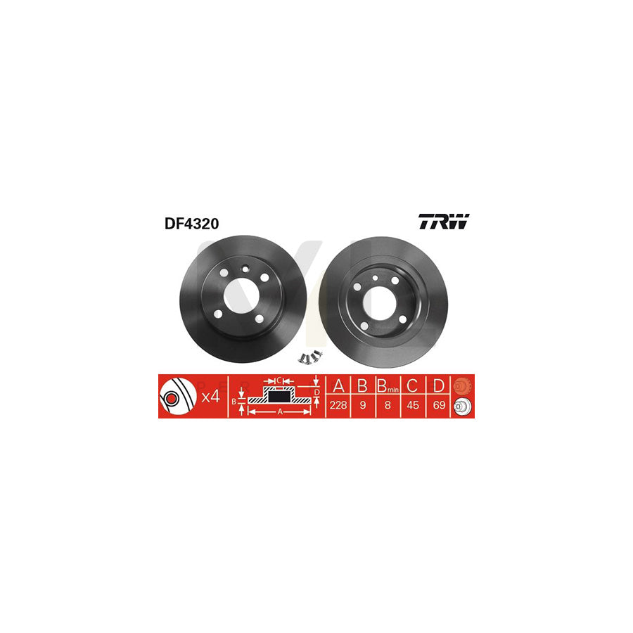 TRW DF4320 Brake Disc Solid | Performance Parts Direct Car Parts