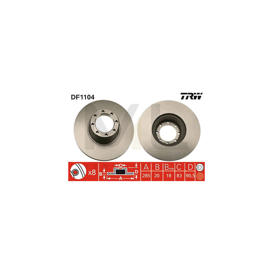 TRW DF1104 Brake Disc Vented | Performance Parts Direct Car Parts