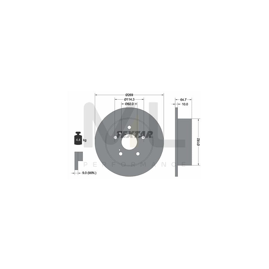 TEXTAR 92079300 Brake Disc Solid, without wheel hub, without wheel studs | Performance Parts Direct Car Parts