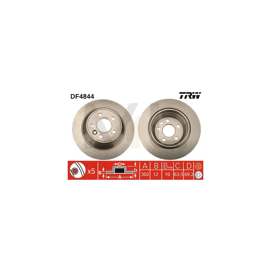 TRW DF4844 Brake Disc Solid | Performance Parts Direct Car Parts