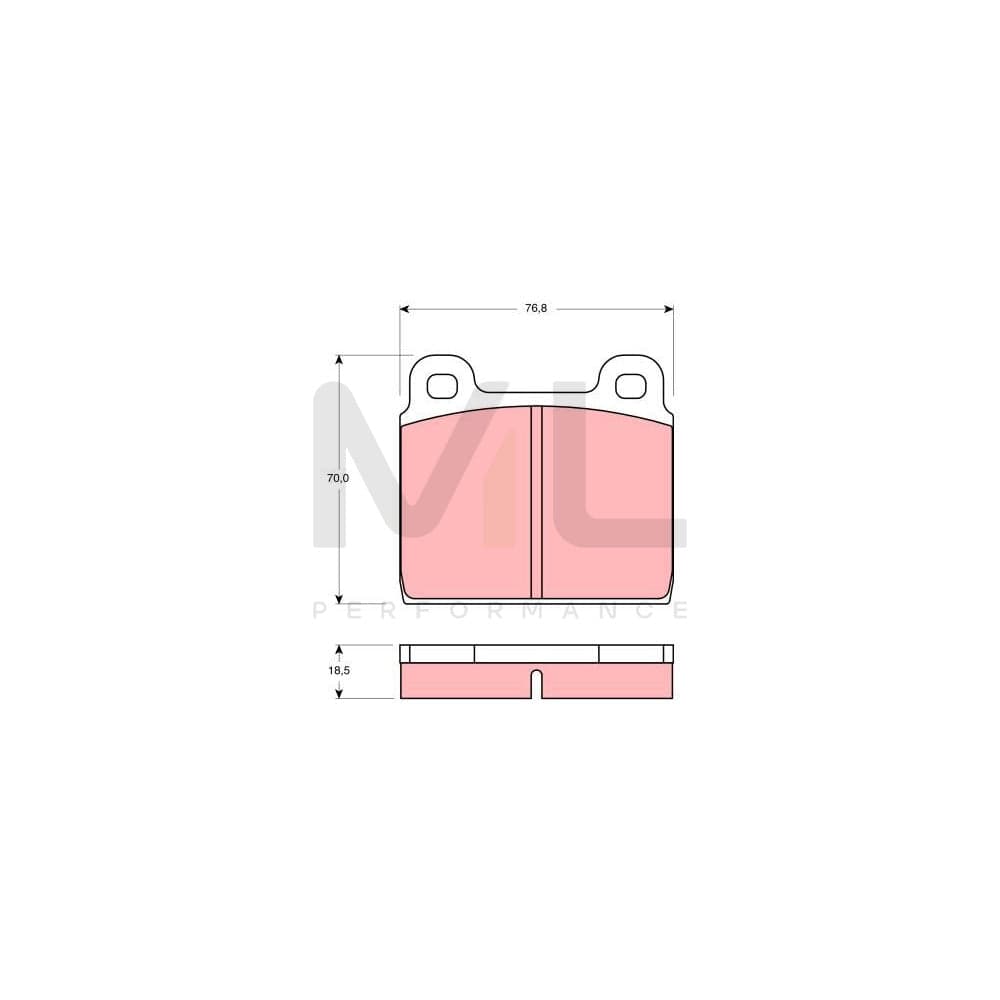 TRW Gdb407 Brake Pad Set For Vw Transporter Not Prepared For Wear Indicator | Performance Parts Direct Car Parts