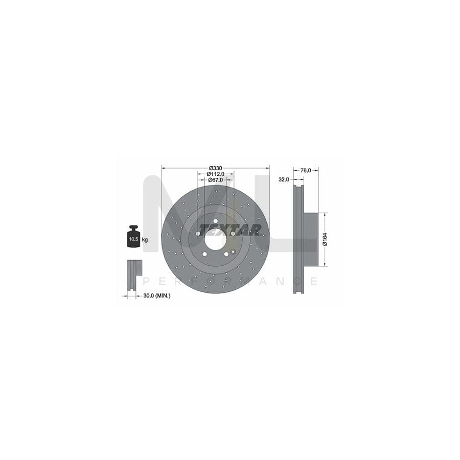 TEXTAR 92099200 Brake Disc suitable for MERCEDES-BENZ S-Class Internally Vented, Perforated, without wheel hub, without wheel studs | Performance Parts Direct Car Parts