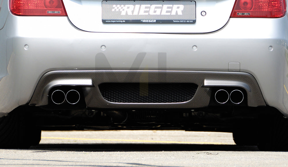 Rieger 00099573 BMW 5 Series E60 E61 Rear Diffuser for Twin Tailpipe Left & Right - Carbon-Look