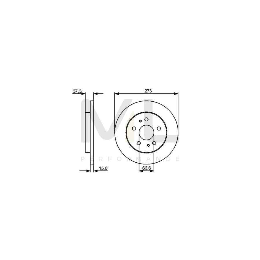 BOSCH 0 986 479 432 Brake Disc Solid, Oiled | Performance Parts Direct Car Parts