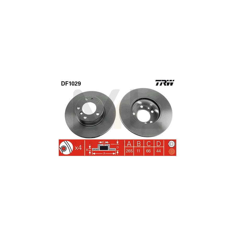 TRW DF1029 Brake Disc Solid, Painted | Performance Parts Direct Car Parts
