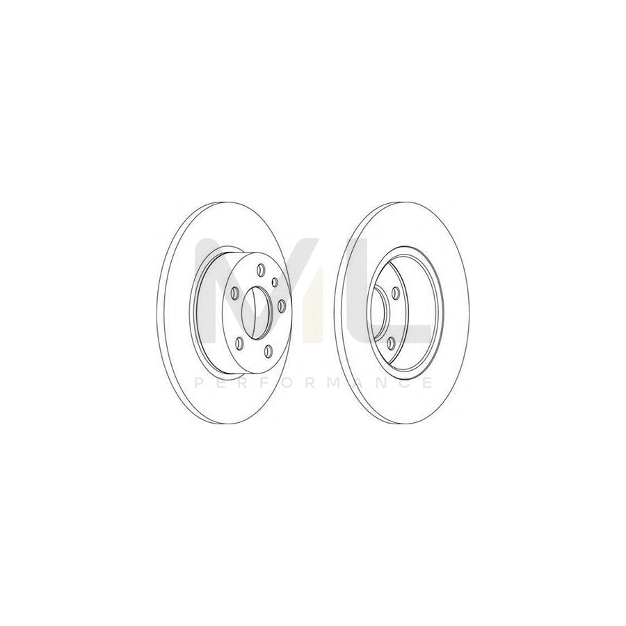 FERODO DDF067-1 Brake Disc Solid, with bolts/screws | Performance Parts Direct Car Parts