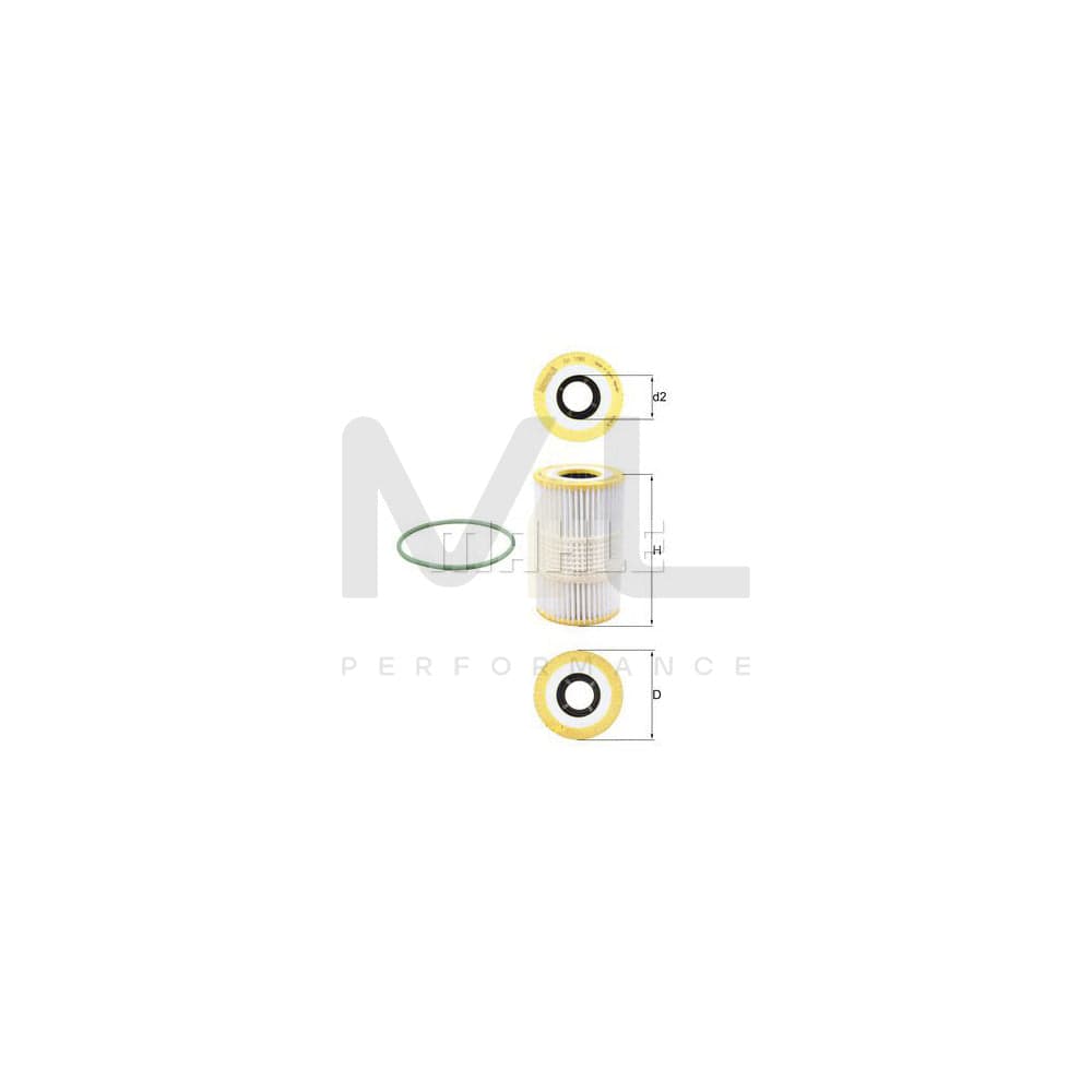 MAHLE ORIGINAL OX 1185D Oil Filter Filter Insert | Performance Parts DirectCar Parts