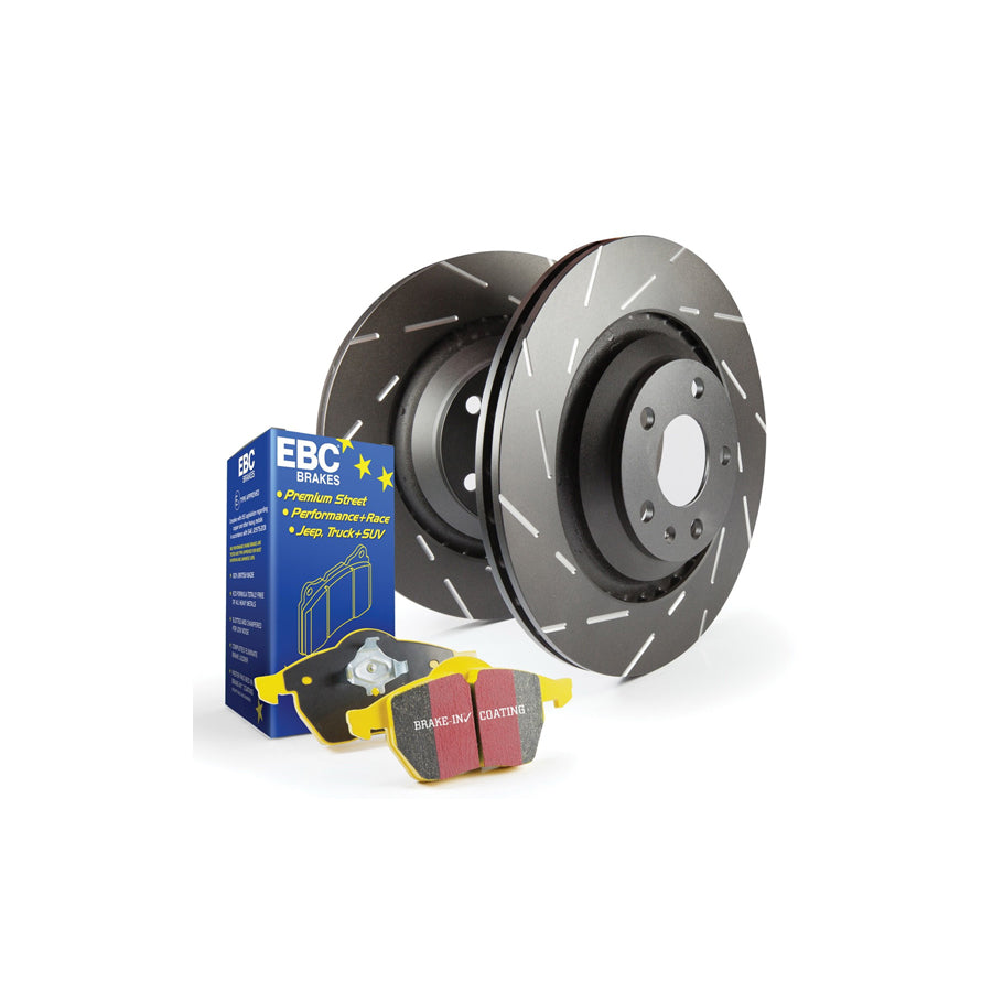 EBC BMW F30 F31 F32 F33 Rear Yellowstuff Pad & Turbo Grooved Brake Disc Kit - Brembo Caliper (Inc. 330d, 435i & 440i)