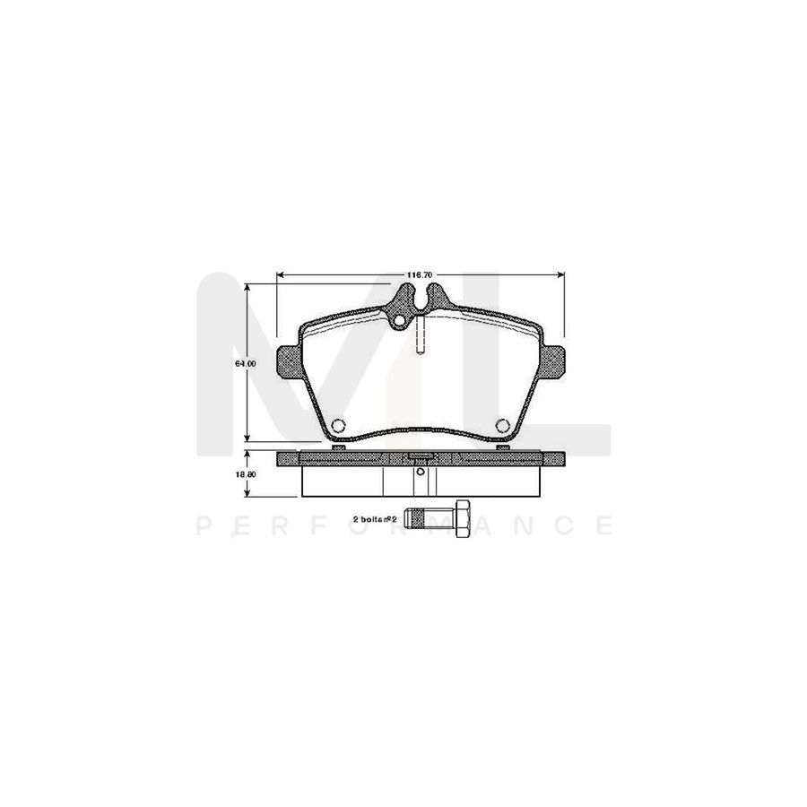 Bosch 0986Tb2898 Brake Pad Set Excl. Wear Warning Contact, With Bolts, With Accessories | Performance Parts Direct Car Parts