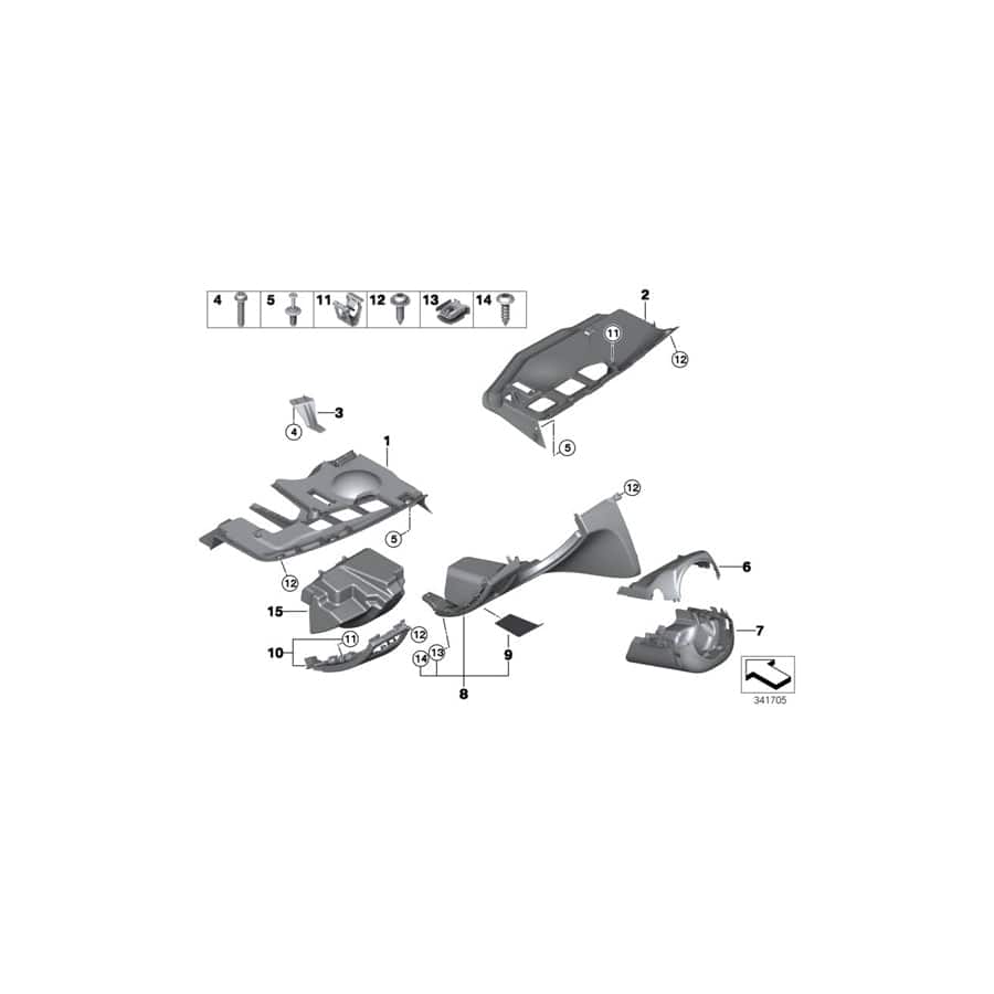 Genuine BMW 51459121508 E82 E87 E88 Trim Panel, Compartment, Driver's Side BEIGE (Inc. 130i, 135i & 118i)