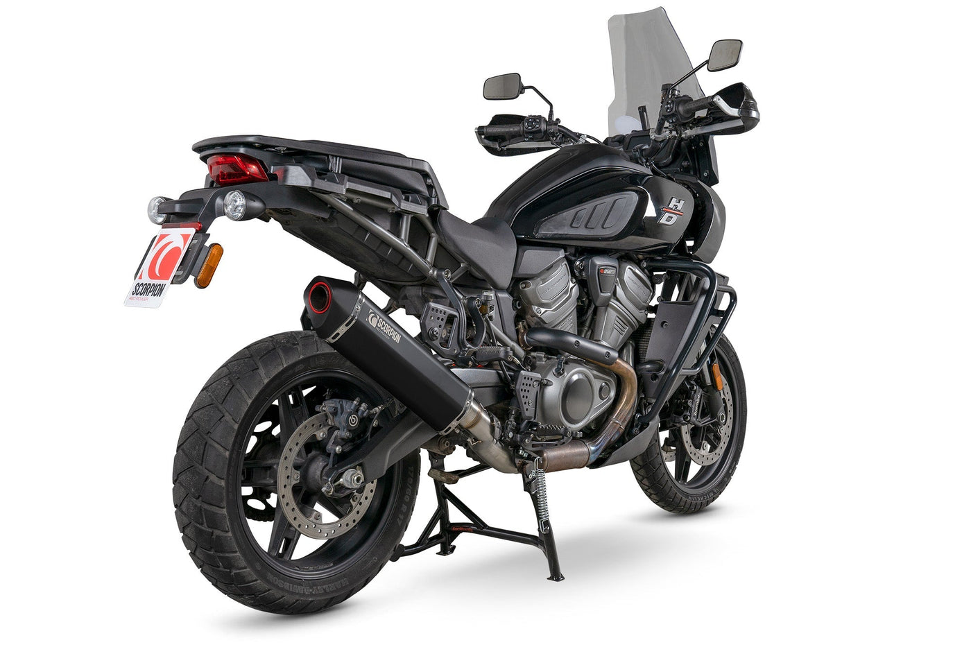 Scorpion RHD50BCER Harley Davidson Pan America 1250 Serket Parallel Slip-On - Black Ceramic Coated Sleeve | UK