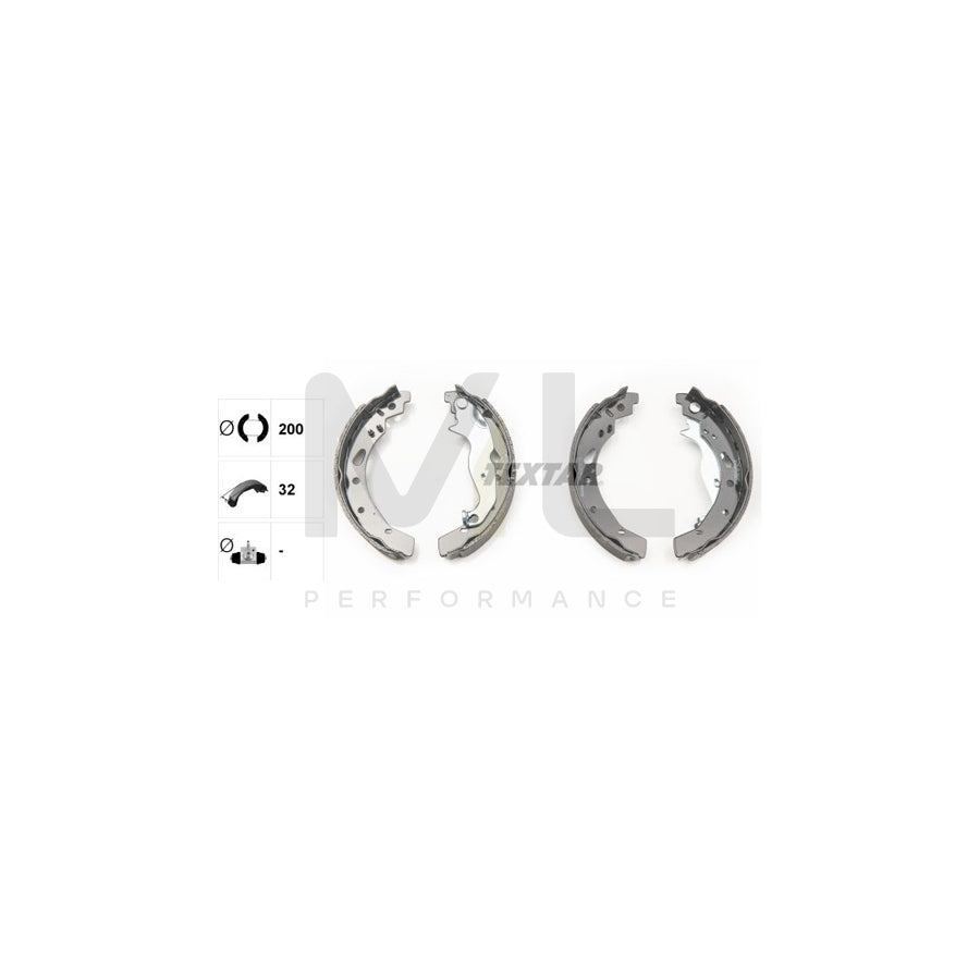 TEXTAR 91072100 Brake Shoe Set for MAZDA 2 with handbrake lever | Performance Parts Direct Car Parts