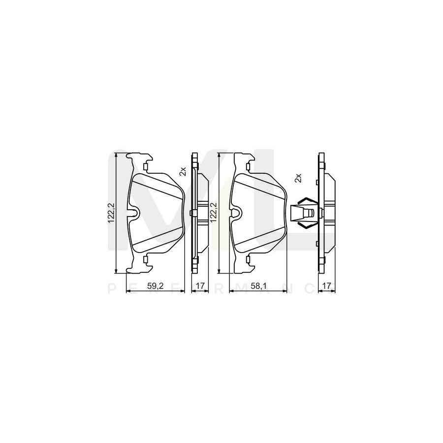 Bosch 0986495481 Brake Pad Set BP2113 | Performance Parts Direct Car Parts