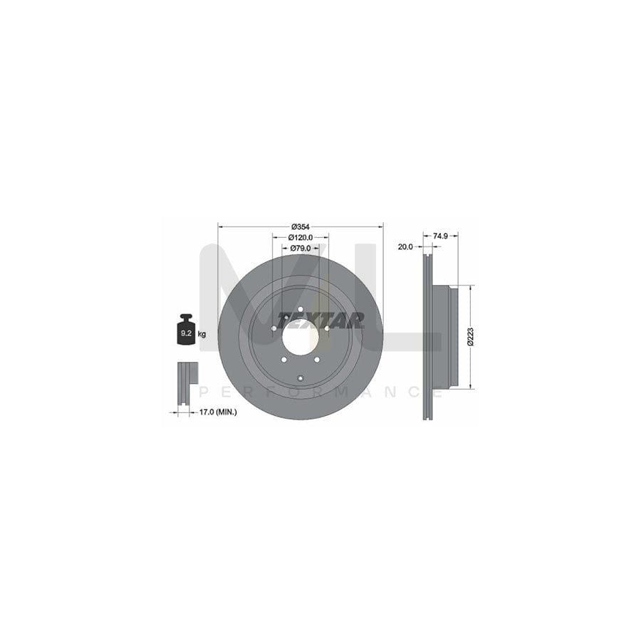 TEXTAR 92175500 Brake Disc Externally Vented, without wheel hub, without wheel studs | Performance Parts Direct Car Parts