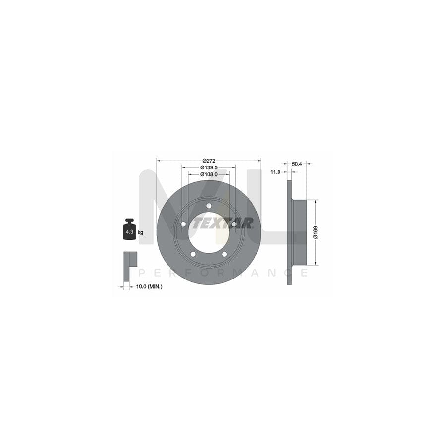 TEXTAR 92019900 Brake Disc Solid, without wheel hub, without wheel studs | Performance Parts Direct Car Parts