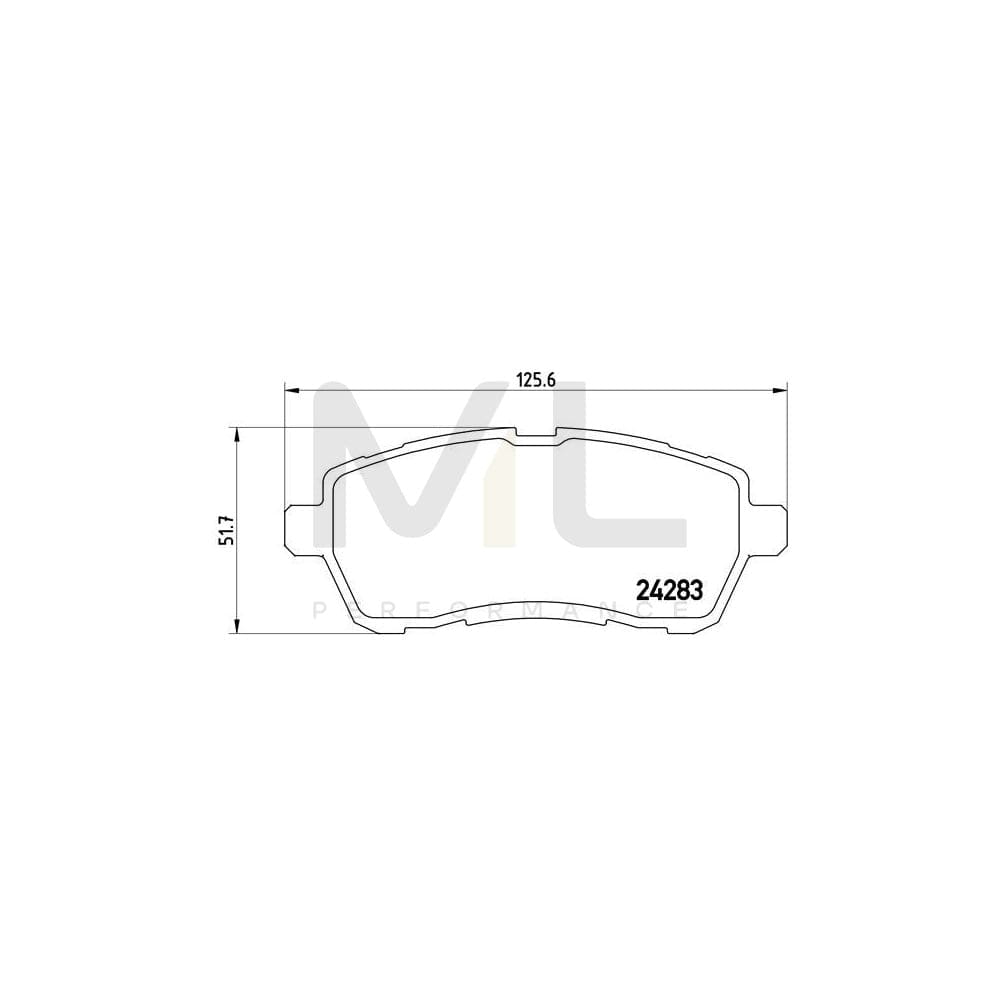 Brembo P 24 072X Brake Pad Set Excl. Wear Warning Contact