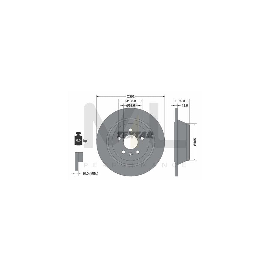 TEXTAR 92168400 Brake Disc Solid, without wheel hub, without wheel studs | Performance Parts Direct Car Parts