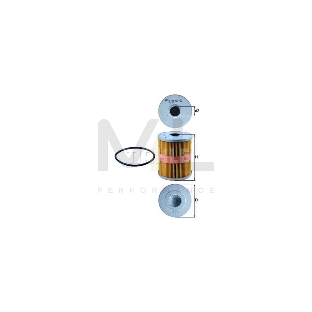 MAHLE ORIGINAL OX 125D Oil Filter Filter Insert | Performance Parts DirectCar Parts
