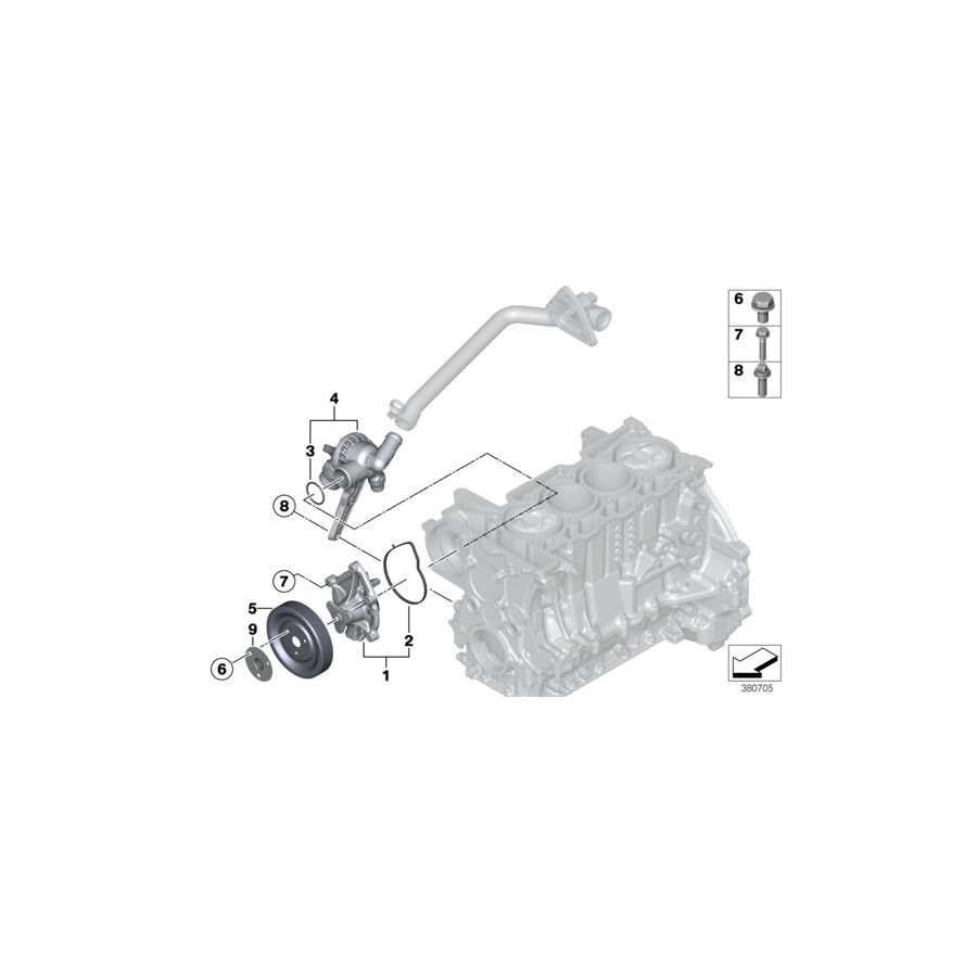 Genuine BMW 11518630448 F21 F20 F30 Cover For Coolant Pump Drive Pulley (Inc. 114i, 118i & 320i ed)
