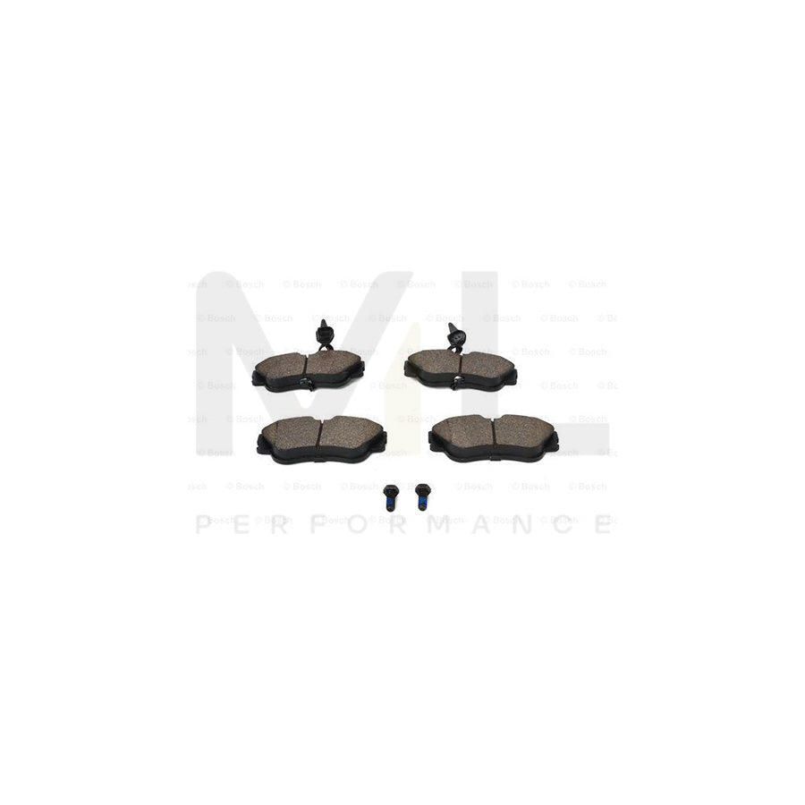 Bosch 0986424672 Brake Pad Set With Integrated Wear Sensor, With Anti-Squeak Plate, With Bolts/Screws, With Accessories BP388 | Performance Parts Direct Car Parts