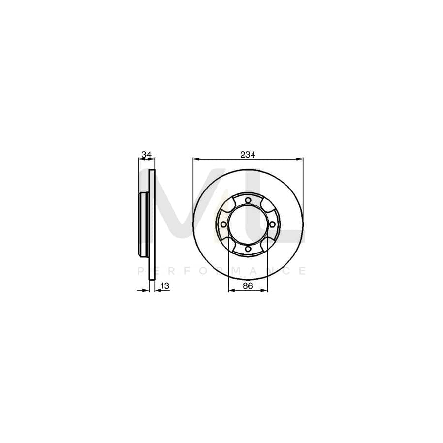 BOSCH 0 986 478 282 Brake Disc Solid, Oiled | Performance Parts Direct Car Parts