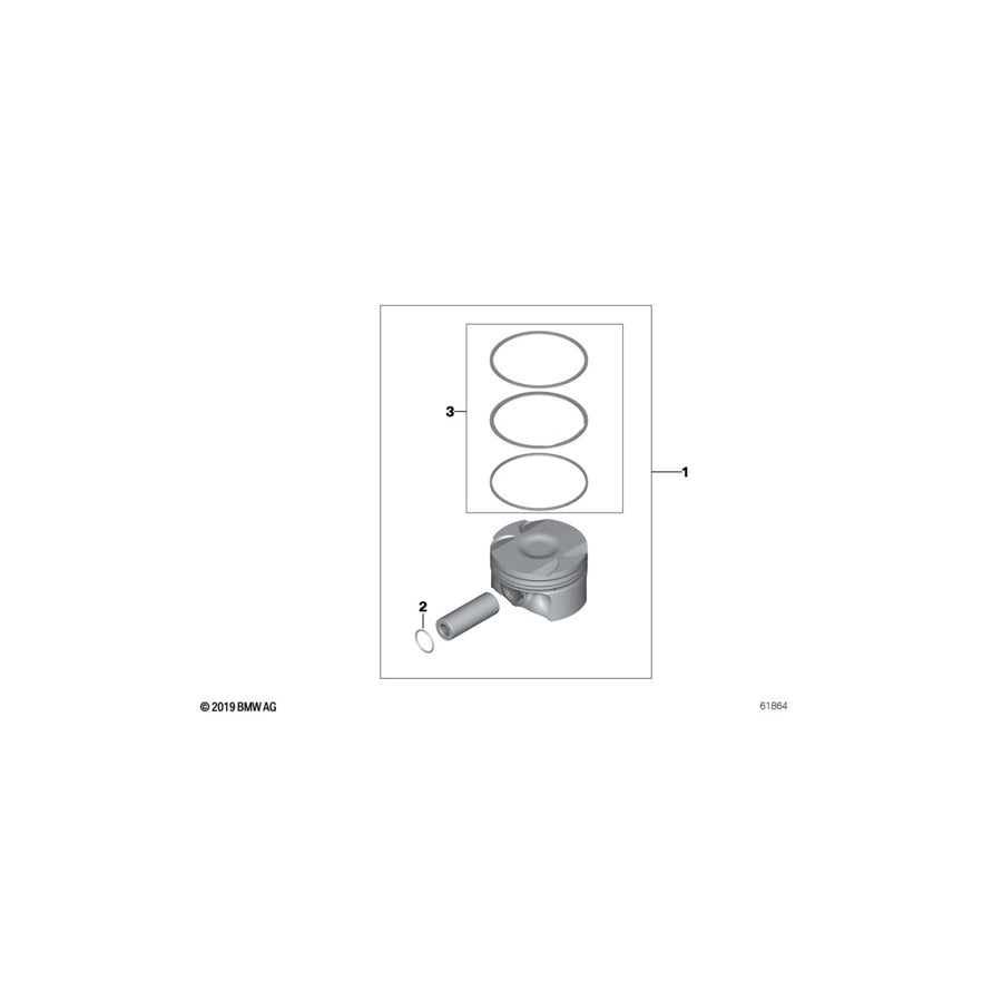 Genuine BMW 11257514841 E67 E64 E65 Piston 92,236mm(+0,25) (Inc. 645Ci, 745i & 745Li) |